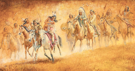 Loinclothed hobby; Obr�zek dne - the picture od the day - �awa rel - When Crow Meets Sioux - art by Pat McAllister