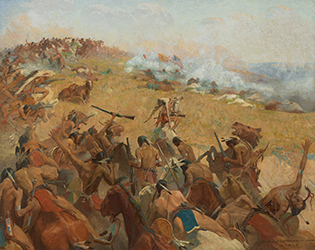 Loinclothed hobby; Obr�zek dne - the picture od the day - �awa rel - The Battle of Little Bighorn, art of Gayle Porter Hoskins  