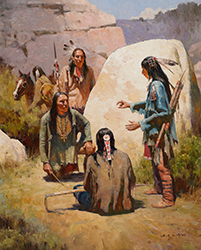 Loinclothed hobby; Obr�zek dne - the picture od the day - �awa rel - Cheyenne Scouts in Bozeman Trail, art of Z.S. Liang