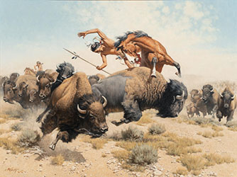 Loinclothed hobby; Obr�zek dne - the picture od the day - �awa rel - Chance of the Hunt, art of Frank McCarthy