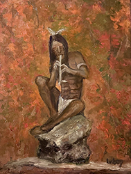 Loinclothed hobby; Obr�zek dne - the picture od the day - �awa rel - Native American Flute Player, art of  Jeanne Lubey