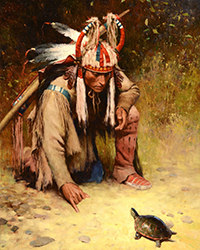 Loinclothed hobby; Obr�zek dne - the picture od the day - �awa rel - Turtle Talk, art of Z.S. Liang