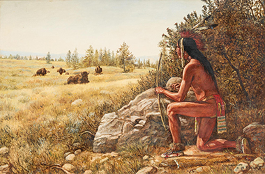 Loinclothed hobby; Obr�zek dne - the picture od the day - �awa rel - Buffalo Hunter ~ 1981 � Council Fire, Hubert Wackermann
