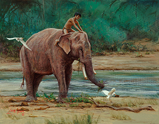 Loinclothed hobby; Obr�zek dne - the picture od the day - �awa rel - Toomai of the Elephants!, art of Lute Vink