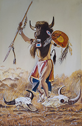 Loinclothed hobby; Obr�zek dne - the picture od the day - �awa rel - Native American Warrior, art of Saul ~ 1993