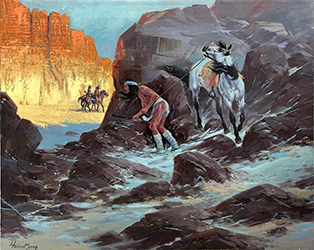 Loinclothed hobby; Obr�zek dne - the picture od the day - �awa rel - Apache Land, art of Harland Young