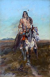 Loinclothed hobby; Obr�zek dne - the picture od the day - �awa rel - Blackfoot Scout ~ 1913 , art of Olaf C. Seltzer