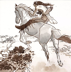 Loinclothed hobby; Obr�zek dne - the picture od the day - �awa rel - Comanche Trail, art of Christian Rossi
