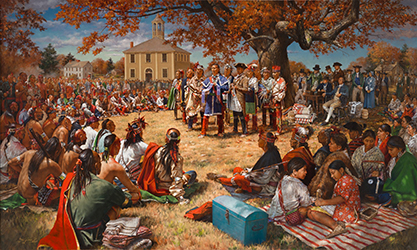 Loinclothed hobby; Obr�zek dne - the picture od the day - �awa rel -  The Great Treaty of Canandaigua, art of Robert Griffing