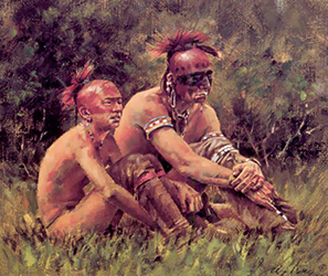 Loinclothed hobby; Obr�zek dne - the picture od the day - �awa rel - Life of Indians, art of Robert Griffing