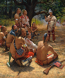 Loinclothed hobby; Obr�zek dne - the picture od the day - �awa rel - The War Chief addresses the Wolf Clan, art of Robert Griffing