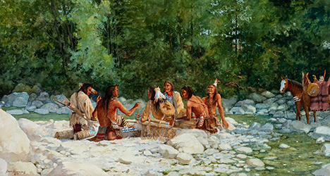 Loinclothed hobby; Obr�zek dne - the picture od the day - �awa rel - Negotiation Done, art of David Allen Halbach