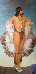 Loinclothed hobby; Obr�zek dne - the picture od the day - �awa rel - Ted Shawn in headdress for Toltec-themed ballet