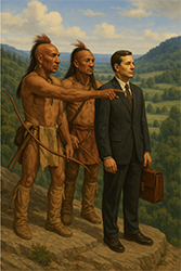 Loinclothed hobby; Obr�zek dne - the picture od the day - �awa rel - generated by ChatGP ~ two indians and  lawyer