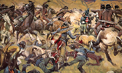 Loinclothed hobby; Obr�zek dne - the picture od the day - �awa rel - art of Harold Von Schmidt - Fetterman Massacre