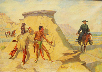Loinclothed hobby; Obr�zek dne - the picture od the day - �awa rel - art of Elling William Gollings - The Fear of the Great Spirit