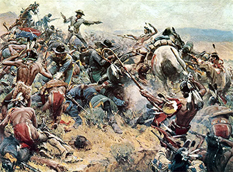 Loinclothed hobby; Obr�zek dne - the picture od the day - �awa rel - art of Harold von Schmidt - The last battle