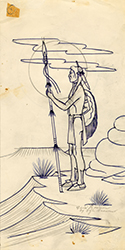 Loinclothed hobby; Obr�zek dne - the picture od the day - �awa rel - Native American man standing with a lance - Fred Beaver
