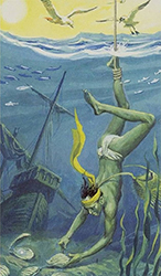 Loinclothed hobby; Obr�zek dne - the picture od the day - �awa rel -  Hanged man ~ Tarot of the Journey to the Orient - Severino Baraldi