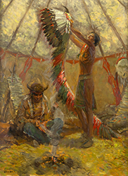 Loinclothed hobby; Obr�zek dne - the picture od the day - �awa rel - War Bonnet Ceremony ~ 1984 - Tom Lovell