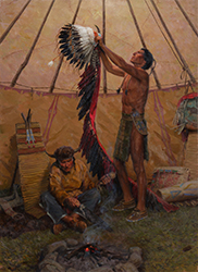 Loinclothed hobby; Obr�zek dne - the picture od the day - �awa rel -  The War Bonnet Ceremony - Tom Lovell