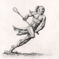Loinclothed hobby; Obr�zek dne - the picture od the day - �awa rel -  Lacrosse player - Artwork by Miles Teves
