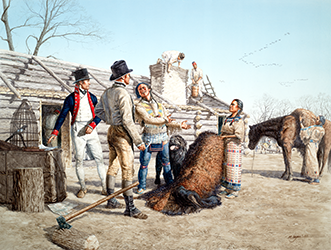 Loinclothed hobby; Obr�zek dne - the picture od the day - �awa rel - Sacagawea's First Gift ~ 1804 Loinclothed youth Indian - Michael haynes