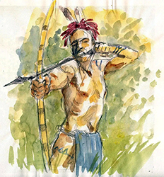 Loinclothed hobby; Obr�zek dne - the picture od the day - �awa rel - Tran J. Mawicke -An Iroquois archer