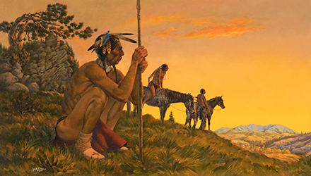 Loinclothed hobby; Obr�zek dne - the picture od the day - �awa rel - Jack Hines - Scouts at Dawn