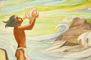 Loinclothed hobby; Obr�zek dne - the picture od the day - �awa rel -  Kapiolani mural