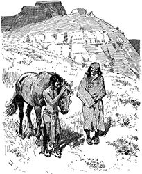Loinclothed hobby; Obr�zek dne - the picture od the day - �awa rel - Native Americans with Pony