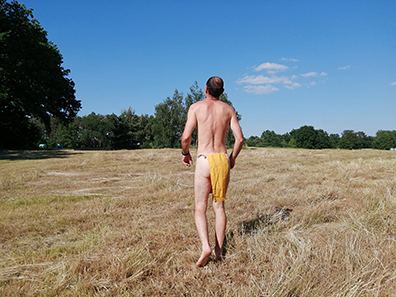 Yellow loicnlothed summer time, a guy enjoying his indian memories from his past