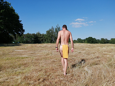 Yellow loicnlothed summer time, a guy enjoying his indian memories from his past