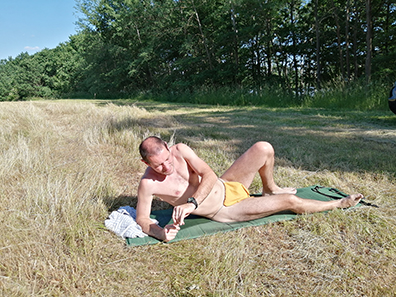Yellow loicnlothed summer time, a guy enjoying his indian memories from his past