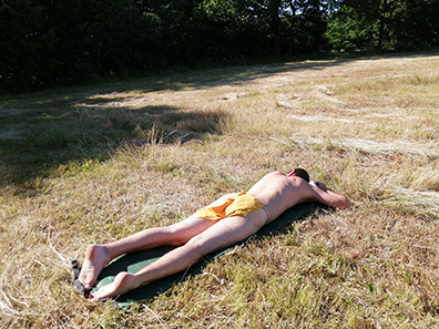Yellow loicnlothed summer time, a guy enjoying his indian memories from his past