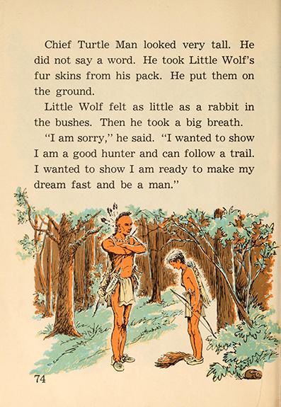Little Wolf and the thunder stick, by Edna Walker Chandler, illustrated by Jack Merryweather,  Chicago, Benefic Press ~ 1956 