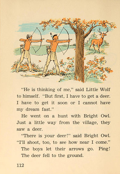 Little Wolf and the thunder stick, by Edna Walker Chandler, illustrated by Jack Merryweather,  Chicago, Benefic Press ~ 1956 