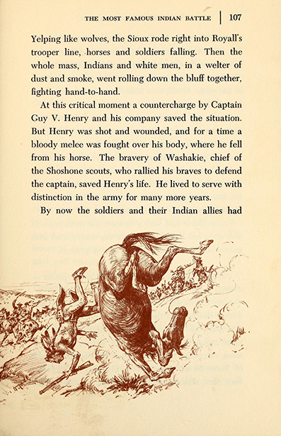 Indian wars and warriors, by Paul Iselin Wellman, ilustrace: Lorence Bjorklund<