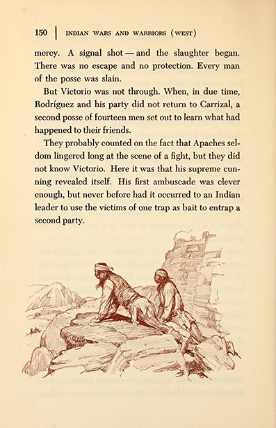 Indian wars and warriors, by Paul Iselin Wellman, ilustrace: Lorence Bjorklund<