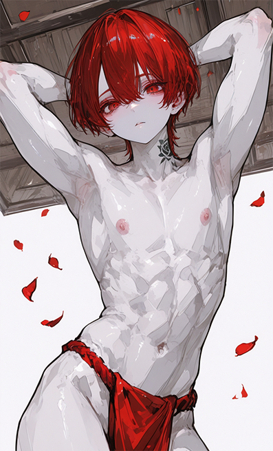 Red thong loincloth aka red rokushaku