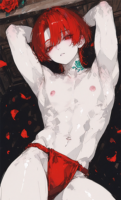 Red thong loincloth aka red rokushaku