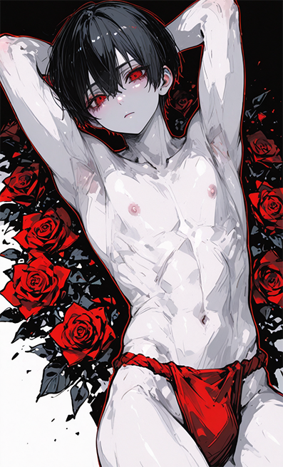 Red thong loincloth aka red rokushaku