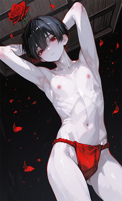 Red thong loincloth aka red rokushaku