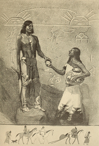 Indian boys and girls, by Alice Calhoun Haines, illustrated by Edwin Willard Deming, Frederic A. Stokes Company -  New York - 1906 