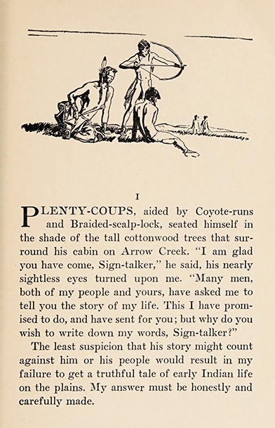 Plenty Coups, The life story of a great Indian, 1930, Frank B. Linderman, illustrated: H. M. Stoops
