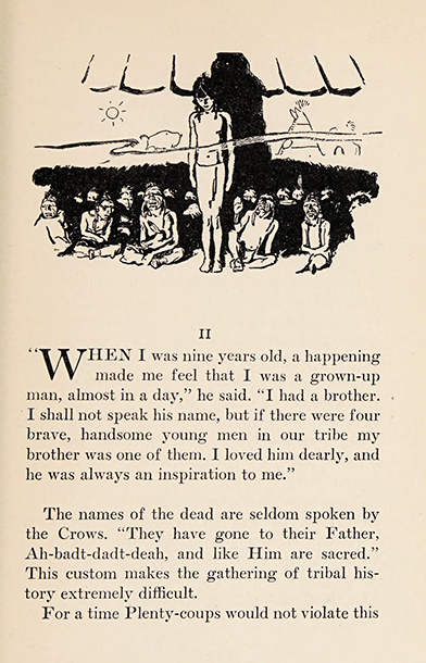 Plenty Coups, The life story of a great Indian, 1930, Frank B. Linderman, illustrated: H. M. Stoops