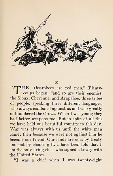 Plenty Coups, The life story of a great Indian, 1930, Frank B. Linderman, illustrated: H. M. Stoops