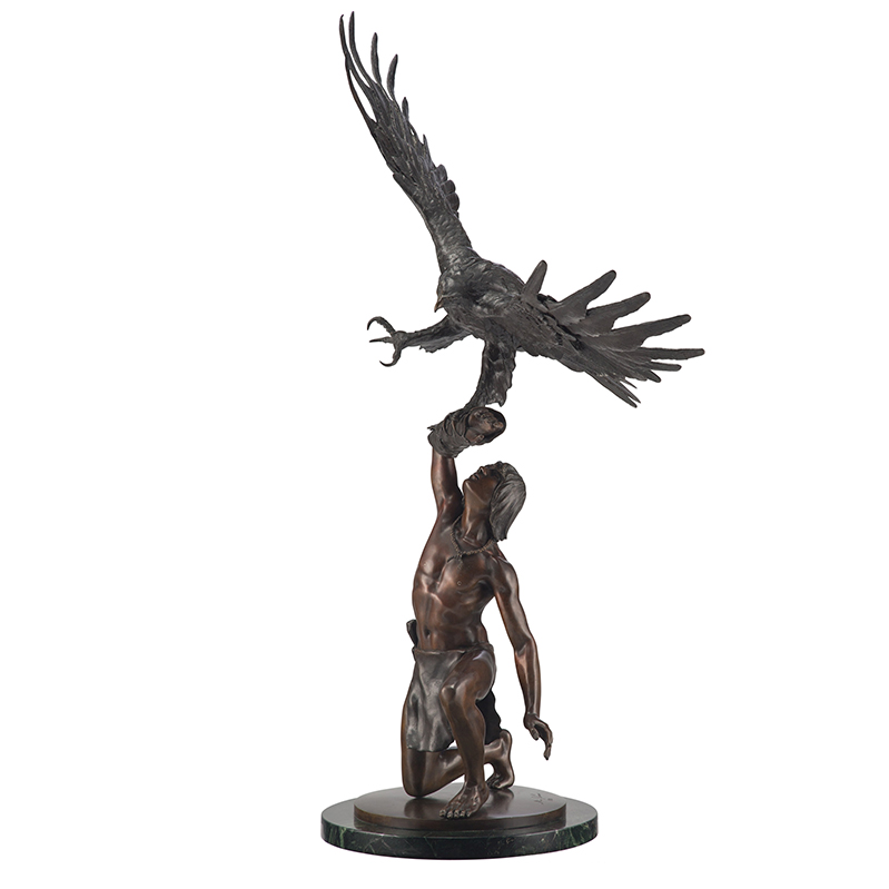 Stanley Quentin Johnson, Eagle Boy, 1981 ~ Bronze with brown patina
