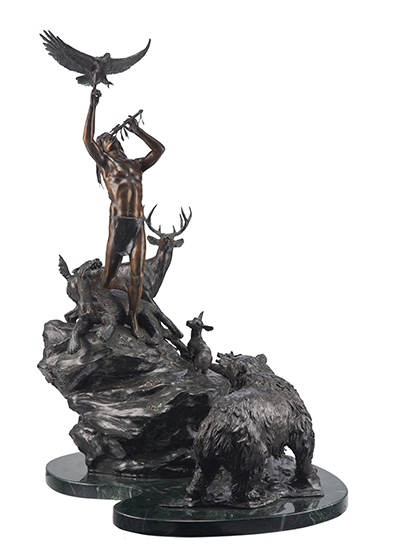Stanley Quentin Johnson, Hiawatha, 1982 ~ Bronze with brown patina