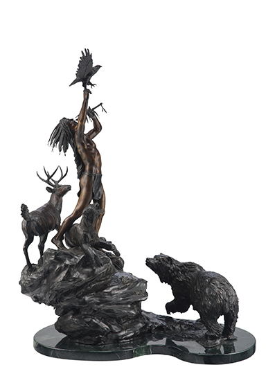 Stanley Quentin Johnson, Hiawatha, 1982 ~ Bronze with brown patina